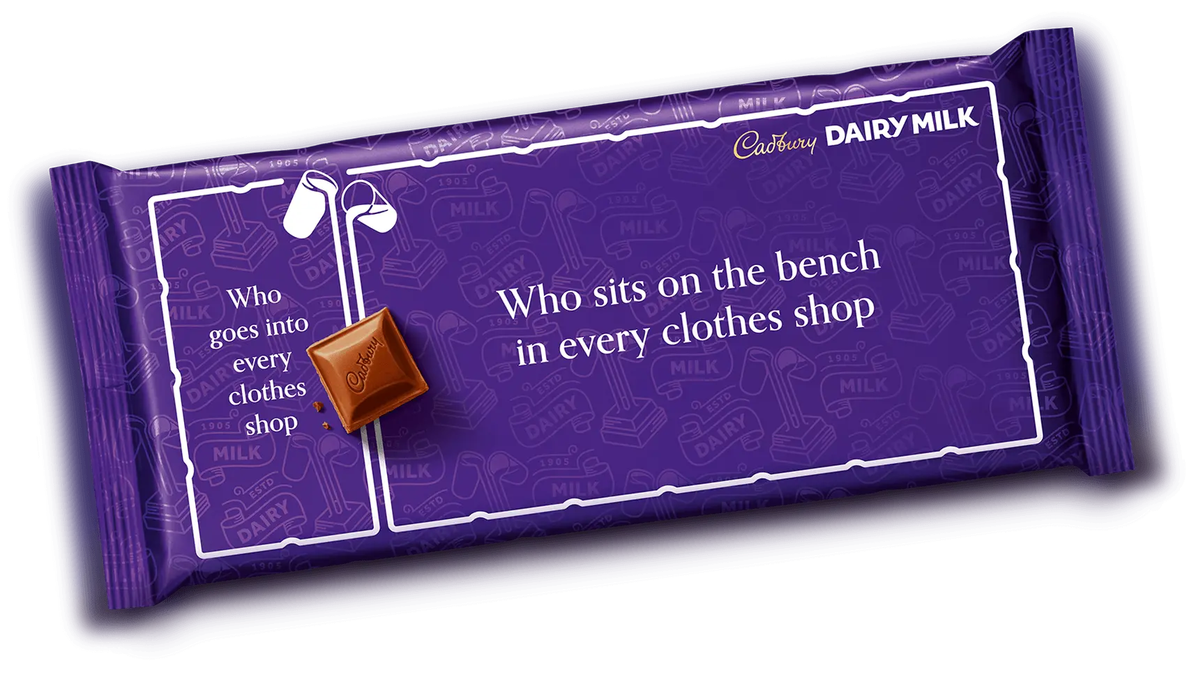 Who sits on the bench in every clothes shop